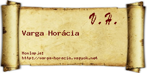 Varga Horácia névjegykártya